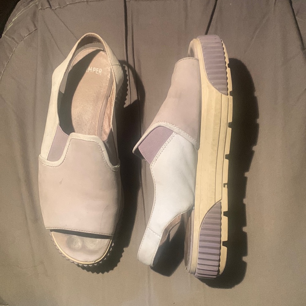 Camper ice purple/blue platform sling back sandals